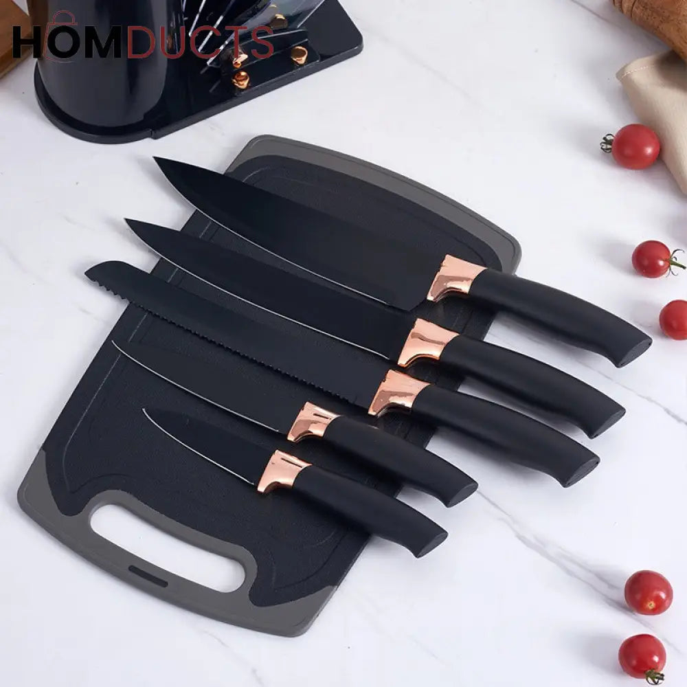 19 Pcs Utensil Set With Knife And Cutting Board