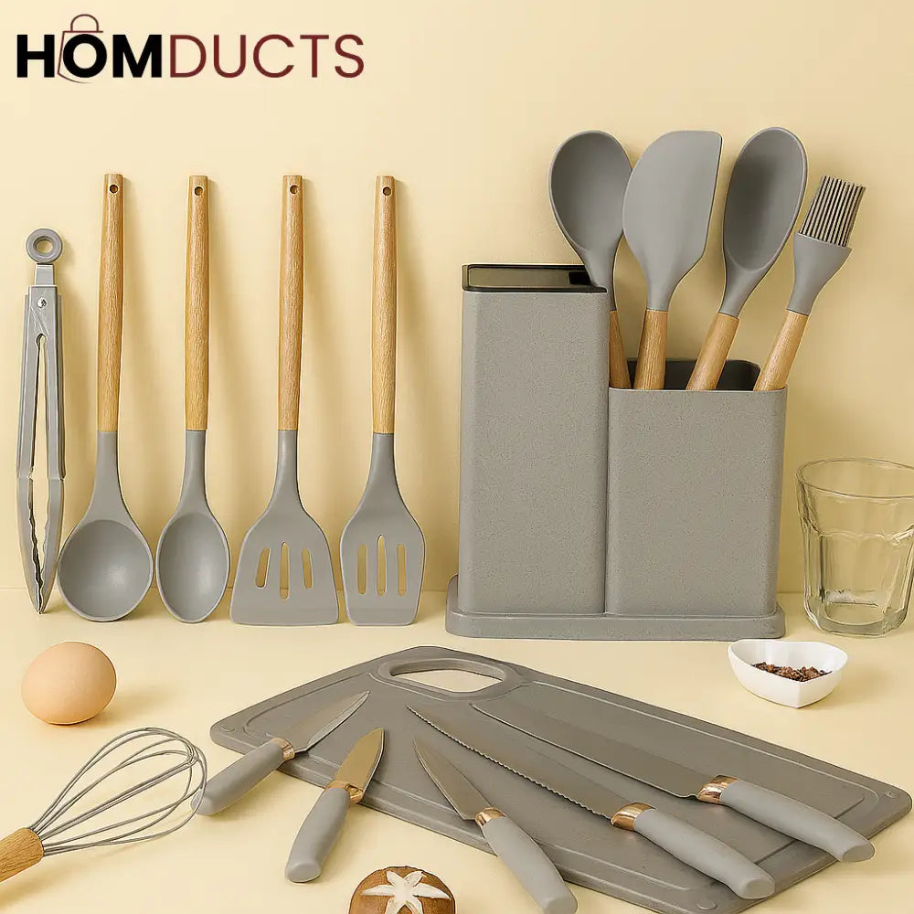 19Pcs Kitchen Utensils With Knife Set