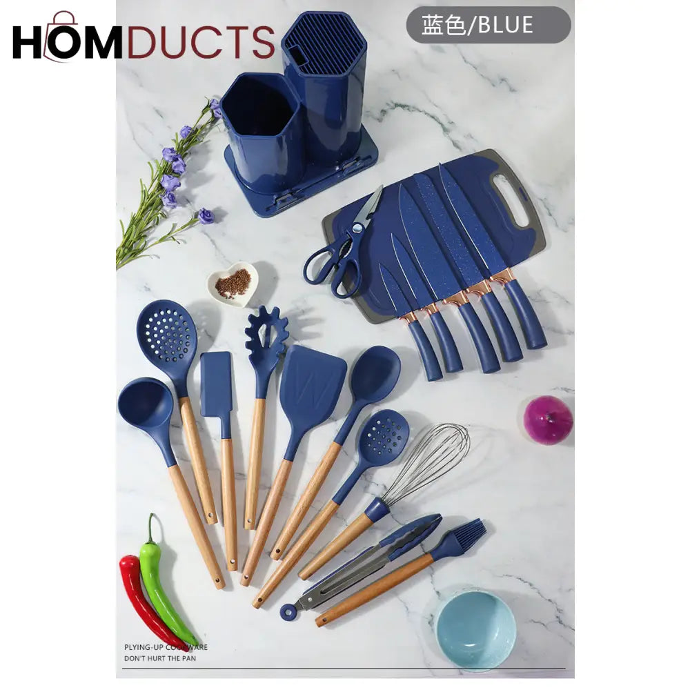 19Pcs Kitchen Utensils With Knife Set