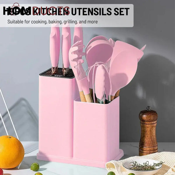 19Pcs Kitchen Utensils With Knife Set