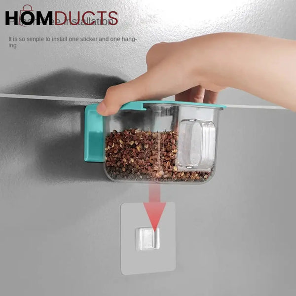 1Pc Wall Mount Seasoning Container