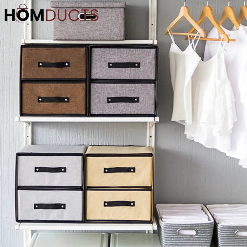 2 Drawer Fabric Storage Box