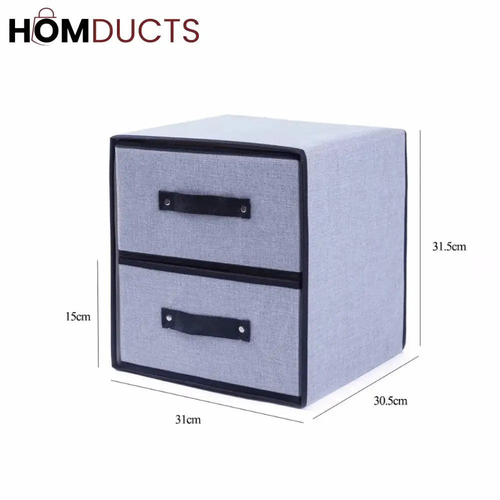 2 Drawer Fabric Storage Box