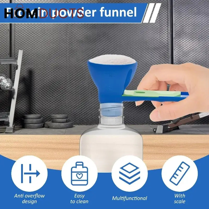 2-in-1 Measuring Spoon and Funnel – Multipurpose Kitchen Tool with Built-In Scale for Powder & Liquid Transfer