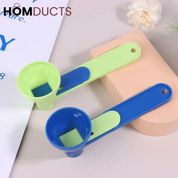 2-in-1 Measuring Spoon and Funnel – Multipurpose Kitchen Tool with Built-In Scale for Powder & Liquid Transfer