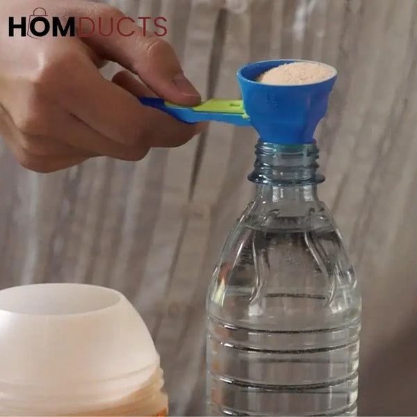 2-in-1 Measuring Spoon and Funnel – Multipurpose Kitchen Tool with Built-In Scale for Powder & Liquid Transfer