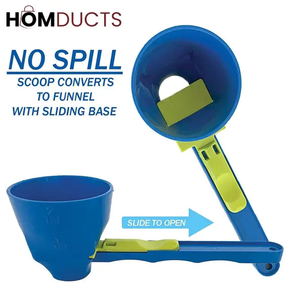 2-in-1 Measuring Spoon and Funnel – Multipurpose Kitchen Tool with Built-In Scale for Powder & Liquid Transfer