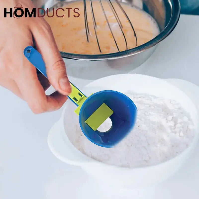 2-in-1 Measuring Spoon and Funnel – Multipurpose Kitchen Tool with Built-In Scale for Powder & Liquid Transfer