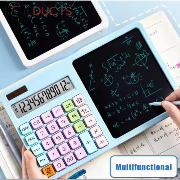 2-in-1 Pastel Calculator with LCD Writing Pad – Student Desk Essential