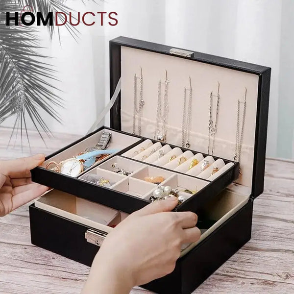 2 Layer Leather Jewelery Organizer J & C