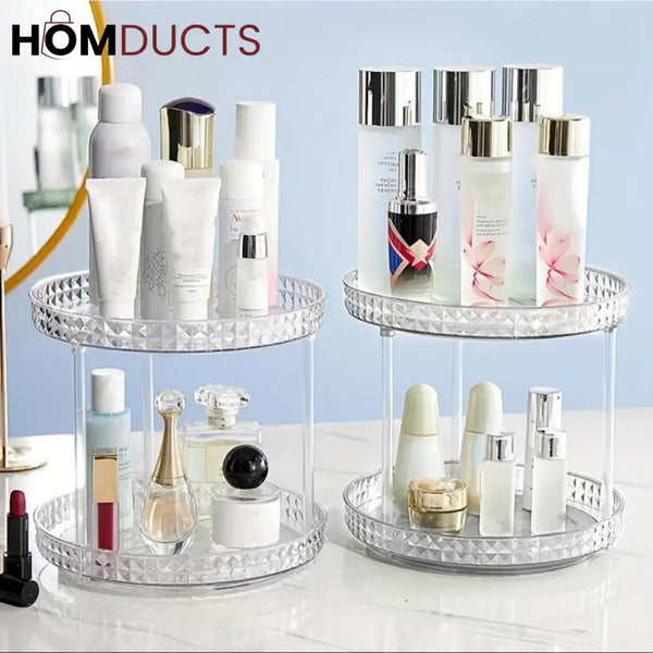 2 Layer Rotating Desktop Cosmetic Organizer J & C