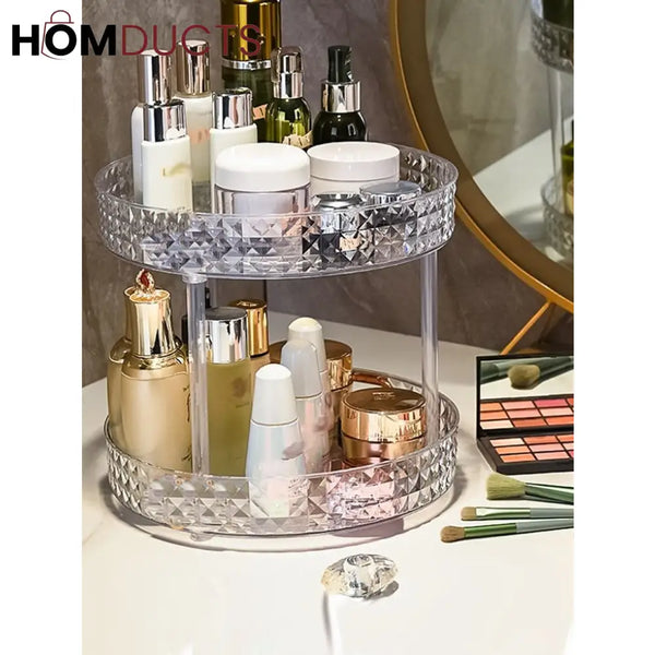 2 Layer Rotating Desktop Cosmetic Organizer J & C