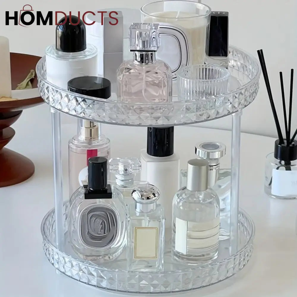 2 Layer Rotating Desktop Cosmetic Organizer J & C