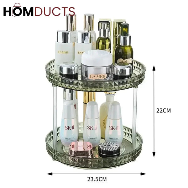 2 Layer Rotating Desktop Cosmetic Organizer J & C