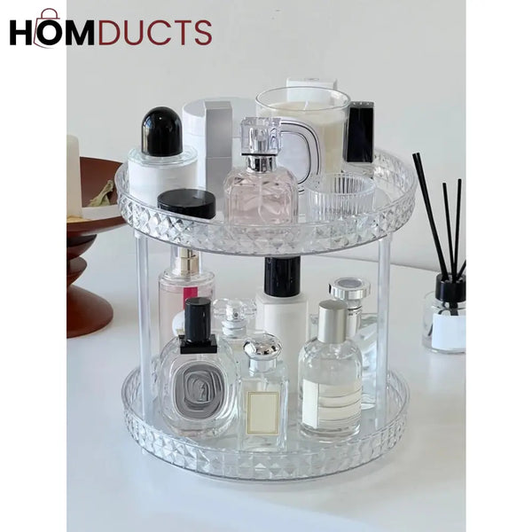 2 Layer Rotating Desktop Cosmetic Organizer J & C