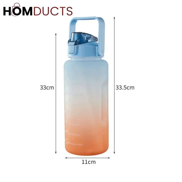 2 Litre Motivational Water Bottle