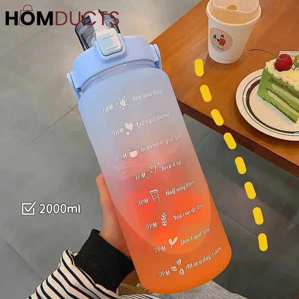 2 Litre Motivational Water Bottle