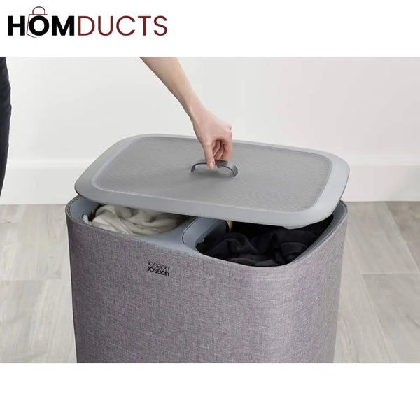 2 Portions Laundry Basket With Lid (Premium Quality)