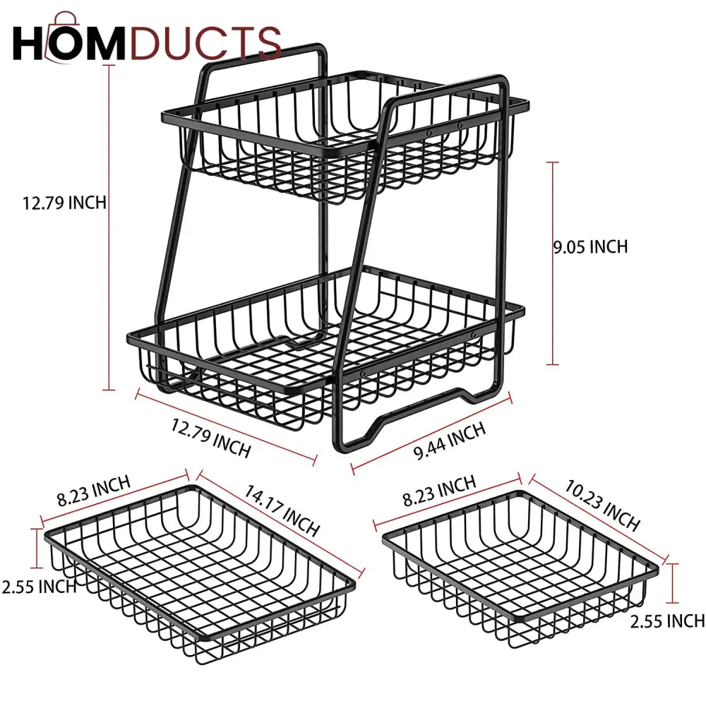 2 Tier Iron Fruit Basket