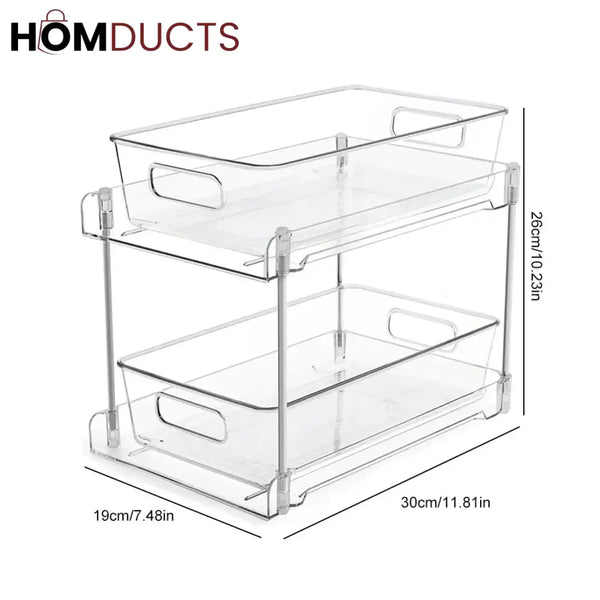 2 Tier Pull Out Acrylic Under Sink Organizer