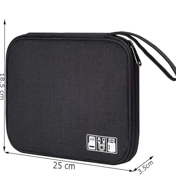 Portable Electronics & Cable Organizer Bag with Zipper – Travel Gadget Storage Case