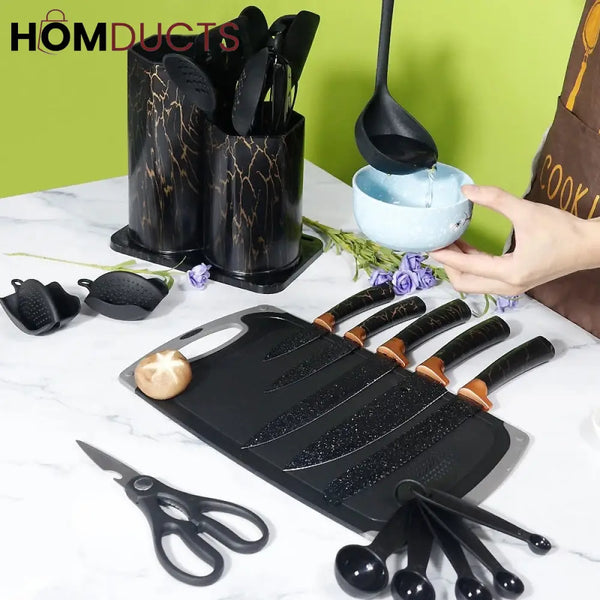 25Pcs Silicone Utensils With Knife Set