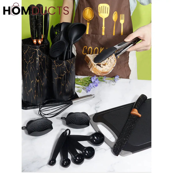 25Pcs Silicone Utensils With Knife Set