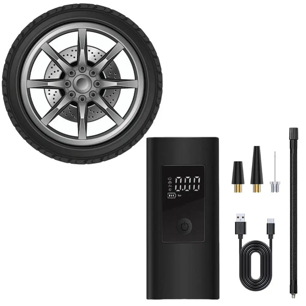 2in1 Wireless Car Air Compressor Rechargeable Portable Air Pump For Car Motorcycle Bike