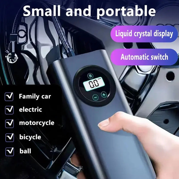 2in1 Wireless Car Air Compressor Rechargeable Portable Air Pump For Car Motorcycle Bike