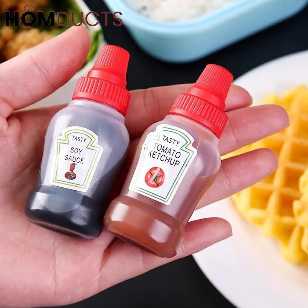 2Pcs Mini Sauce Bottles