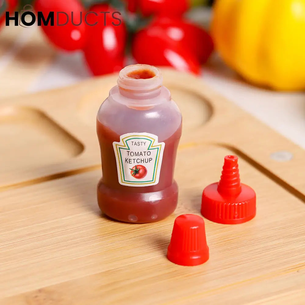 2Pcs Mini Sauce Bottles