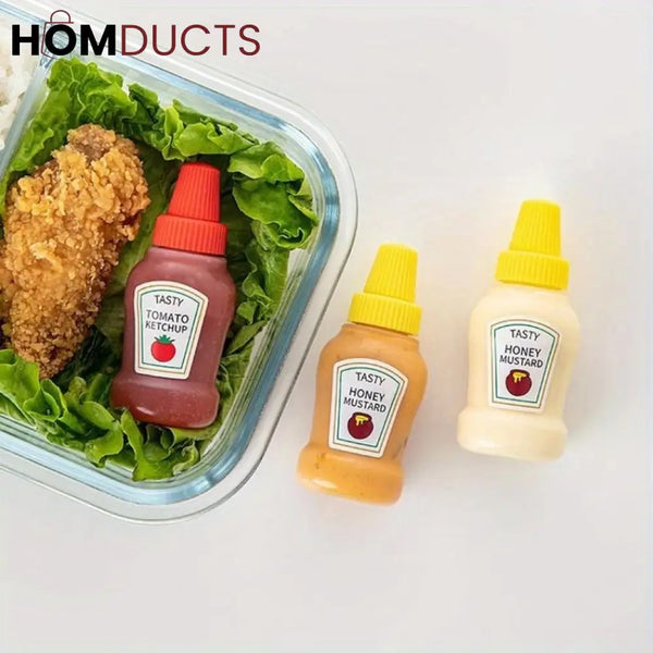 2Pcs Mini Sauce Bottles