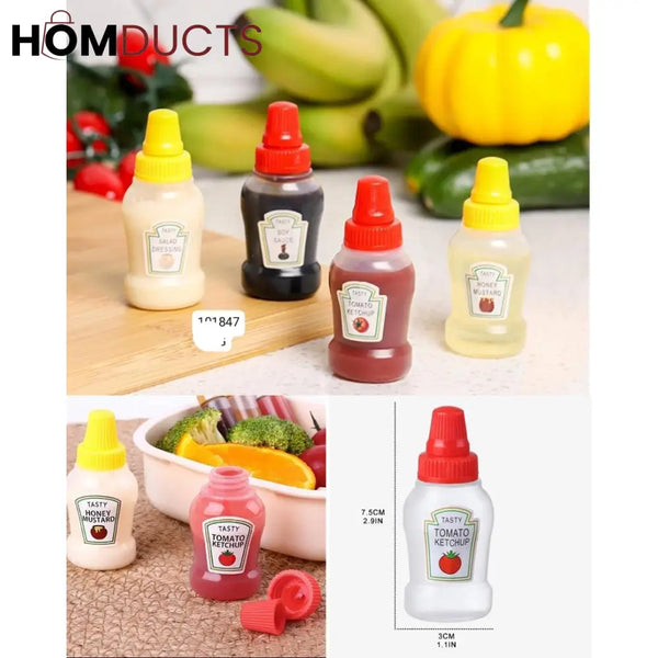 2Pcs Mini Sauce Bottles