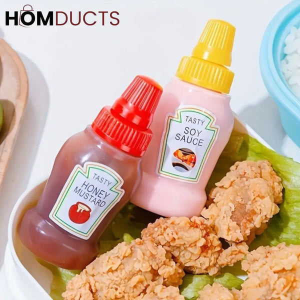 2Pcs Mini Sauce Bottles