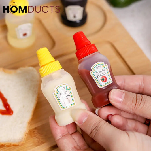 2Pcs Mini Sauce Bottles