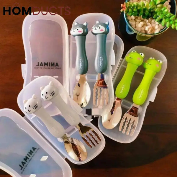 2Pcs Travelling Spoon And Fork Set