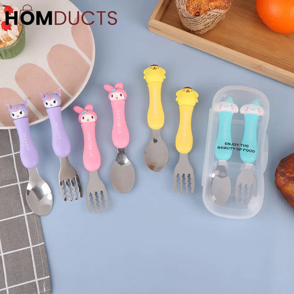 2Pcs Travelling Spoon And Fork Set