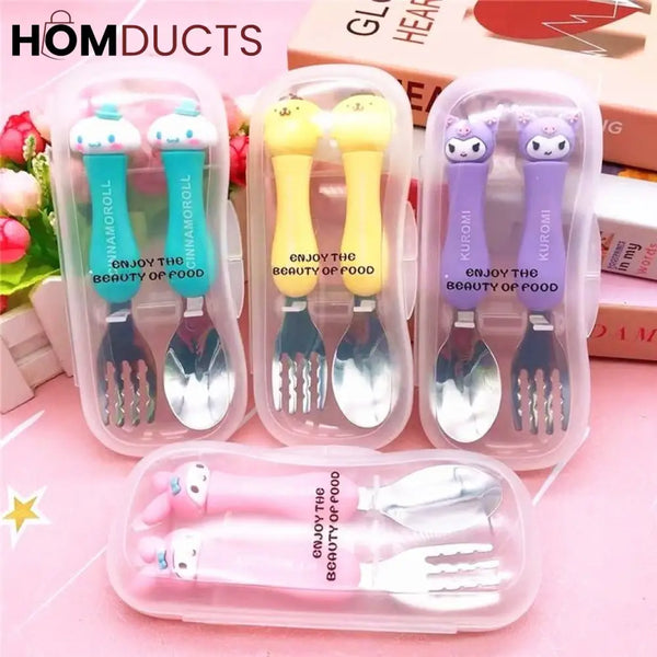 2Pcs Travelling Spoon And Fork Set