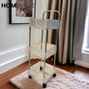 3/4-Tier Rolling Storage Cart - Transparent Acrylic Organizer Households items