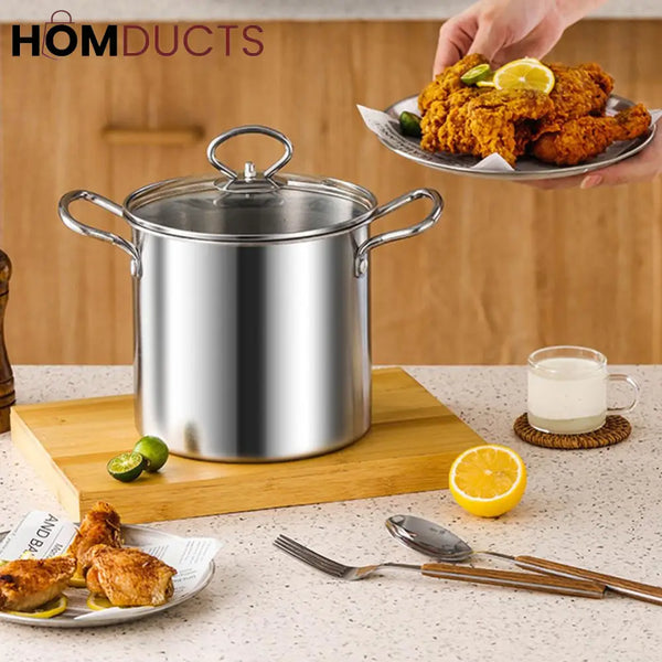 3.5L Deep Frying Pot With Glass Lid