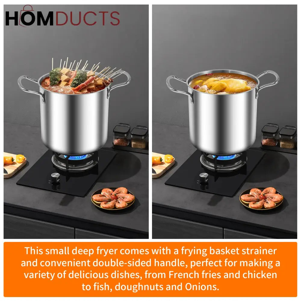 3.5L Deep Frying Pot With Glass Lid