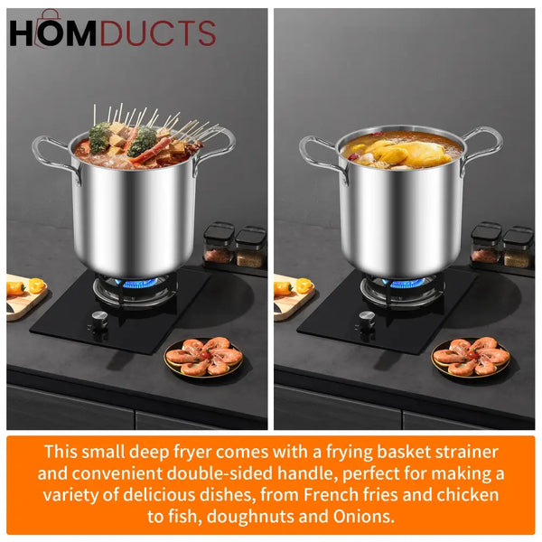 3.5L Deep Frying Pot With Glass Lid