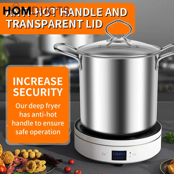 3.5L Deep Frying Pot With Glass Lid