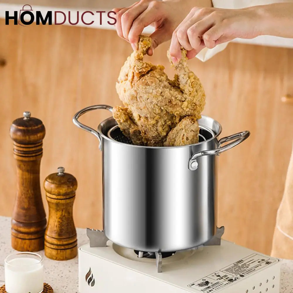 3.5L Deep Frying Pot With Glass Lid