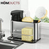 3 in 1 Kitchen Stainless Steel liquid Soap Dispenser With Sponge Organizer