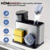 3 in 1 Kitchen Stainless Steel liquid Soap Dispenser With Sponge Organizer