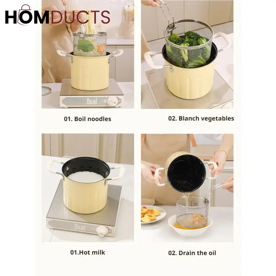 3 Litre Deep Frying Pot With Strainer