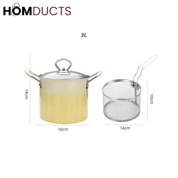 3 Litre Deep Frying Pot With Strainer