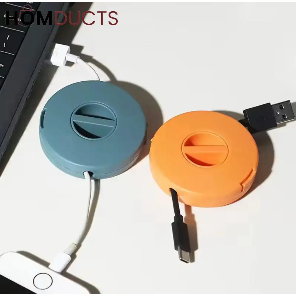 3-Pack Rotatable Data Cable Organizer Box - Desktop & Portable Wire Storage