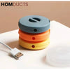 3-Pack Rotatable Data Cable Organizer Box - Desktop & Portable Wire Storage